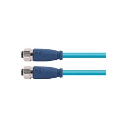 Connecteur femelle M12, 4 pol., codage D IP67, 4A, blindé